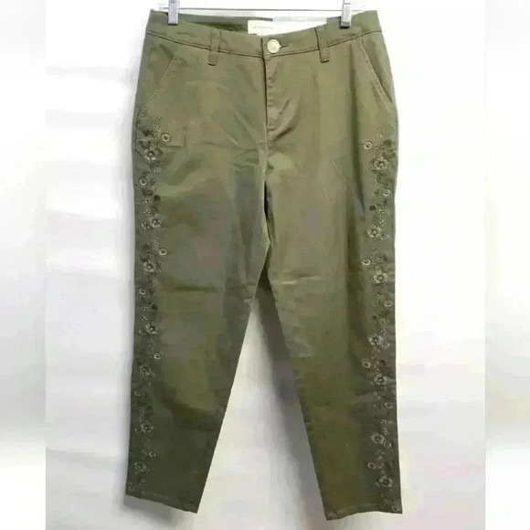 Women's Liz Claiborne Classic Straight Leg Olive Grove Multi $44 - Picture 1 of 12